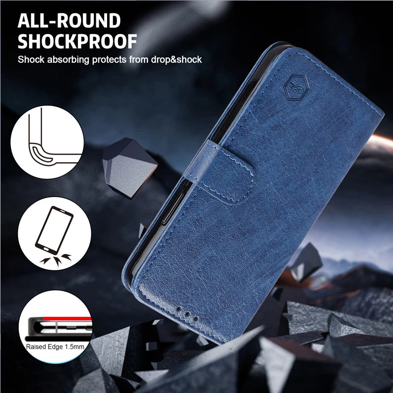 Magnetic Flip Leather Wallet Case For iPhone 17 17e 16e 16 15 14 13 12 11 X Xr Xs 8 7 6 6s SE Mini Air Pro Max Plus
