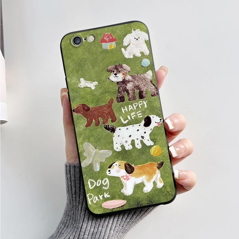Stylish Painted Cover For iPhone 6 6S Plus Case iPhone6 6S Plus Cover Silicone Soft Phone Back Case For Apple iPhone 6 6S Coque