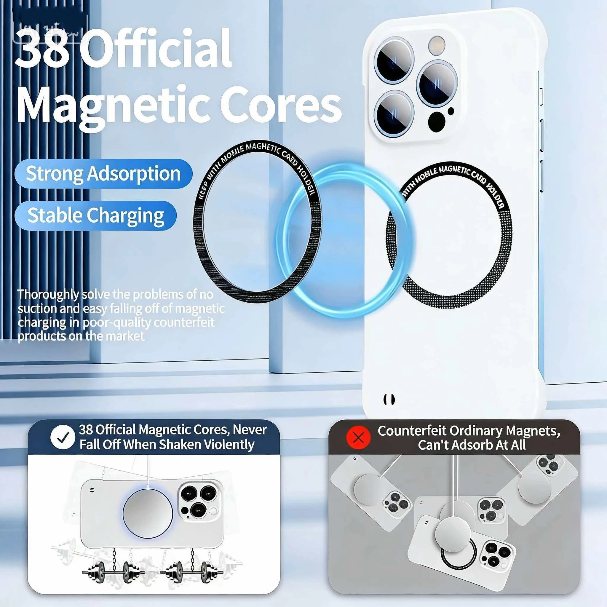 Ultra Thin Hard PC Magnetic Frameless Phone Case For Magsafe iPhone 17 16 15 14 Pro Max 13 Mini Air 16e Matte Color Solid Cover