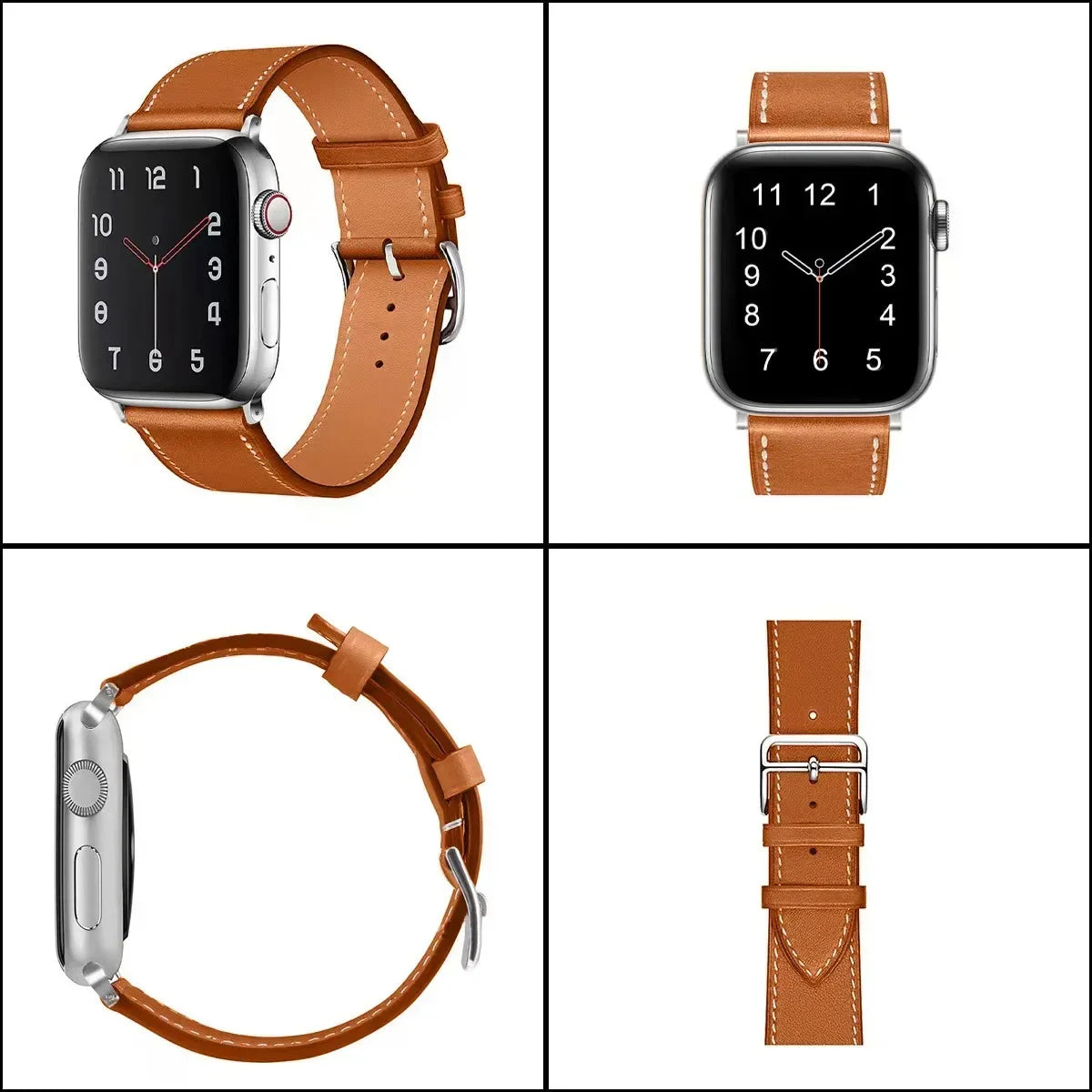 Genuine Leather Bracelet Strap For Apple Watch Band 45mm 49mm 41mm 44mm 42mm 46mm Leather Wristband iWatch Ultra 11 10 9 8 7 6 5