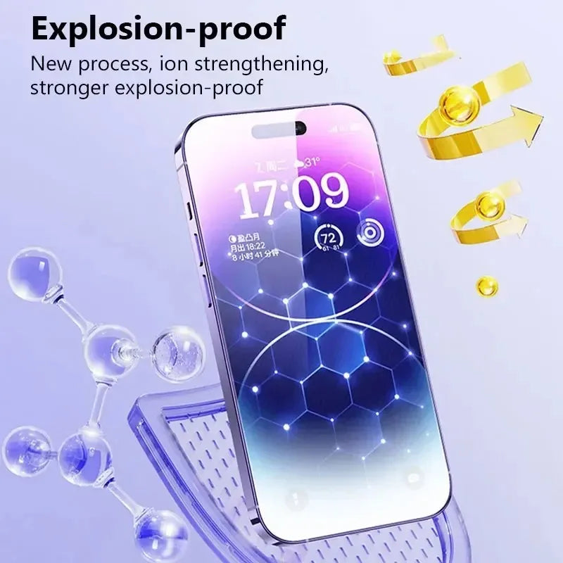 1Pcs iPhone 15 14 13 12 11 16 17 Pro Max X XS Max XR 8 7 Plus 16e 17Air 14 15 16 Plus Tempered glass screen protector film