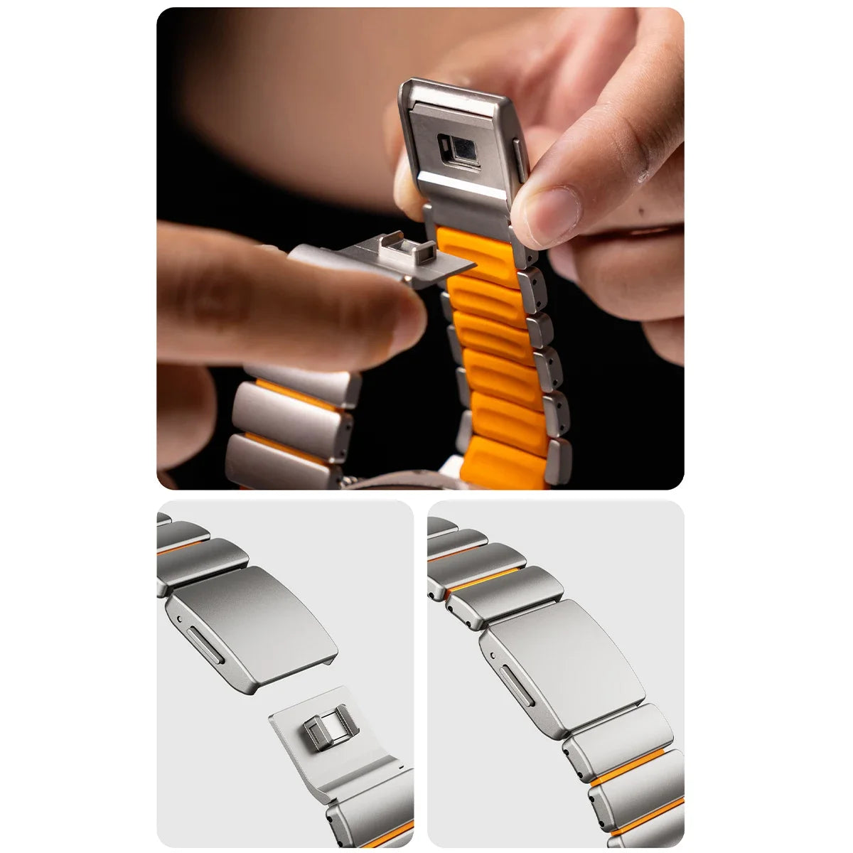 Titanium Silicone Magnetic Strap for Apple Watch Ultra 4/3/2 49mm Series 12/11/10 46mm Metal Band for Iwatch 9 8 7 45mm SE3 44mm
