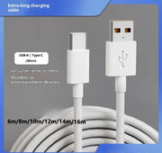 1m-14m extra long USB Type C charging cable Android camera extension monitoring for Huawei Android phones surveillance cameras