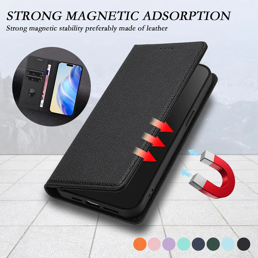 Rfid Blocking Leather Case For Samsung Galaxy S25 S24 S23 S22 S21 S20 Ultra Plus FE 5G Magnetic Wallet Flip Card Slot Cover