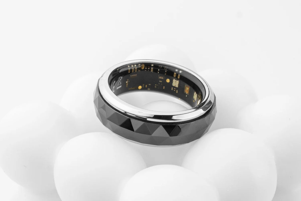 2024 COLMI R11 Smart Ring, Fidget Spinner Anxiety Relieve Ring with Charging Case for Men, Health Sleep Monitor, 5ATM Waterproof