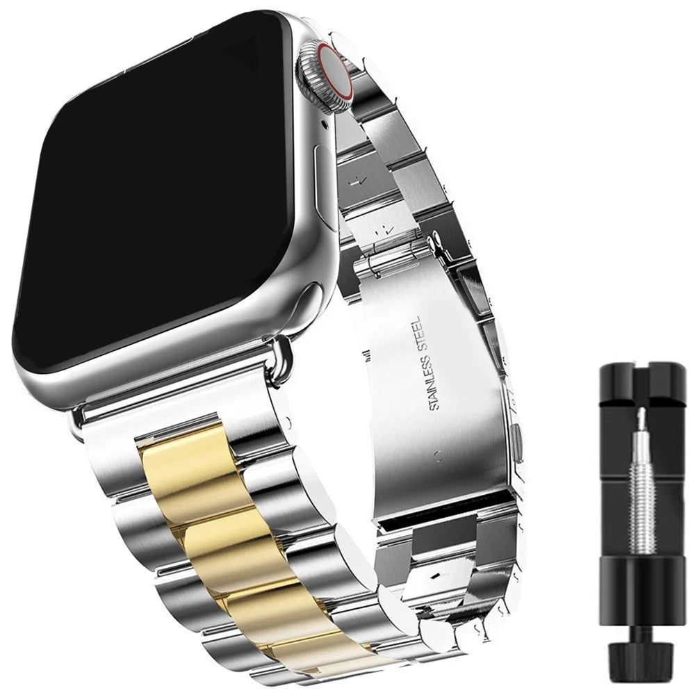 Stainless Steel Strap For Apple Watch Band Series 12/11/10/9/8/7/6/5/SE 3 Metal Bracelet For iWatch Ultra 4 49mm 45mm 44mm 46mm