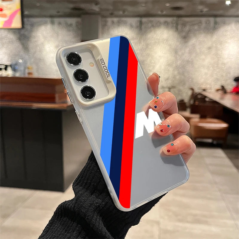 Sport Car Phone Case For Samsung S26 S25 S24 A57 A56 A37 A36 A17 A16 A07 M56 Ultra Plus Laser PC+TPU Cases Cover-S622P2