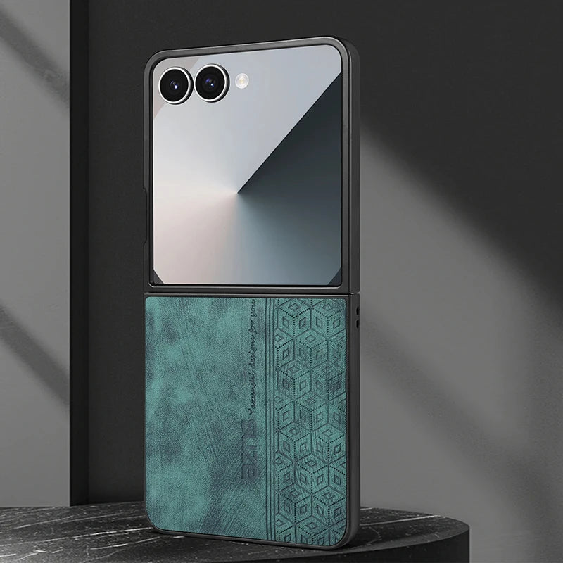 Case For Samsung Galaxy Z Flip 8 Z Flip 7 FE 6 5 4 3 Phone Case Retro style Business Flip Cover For Samsung W25 W24 Flip Cover5G