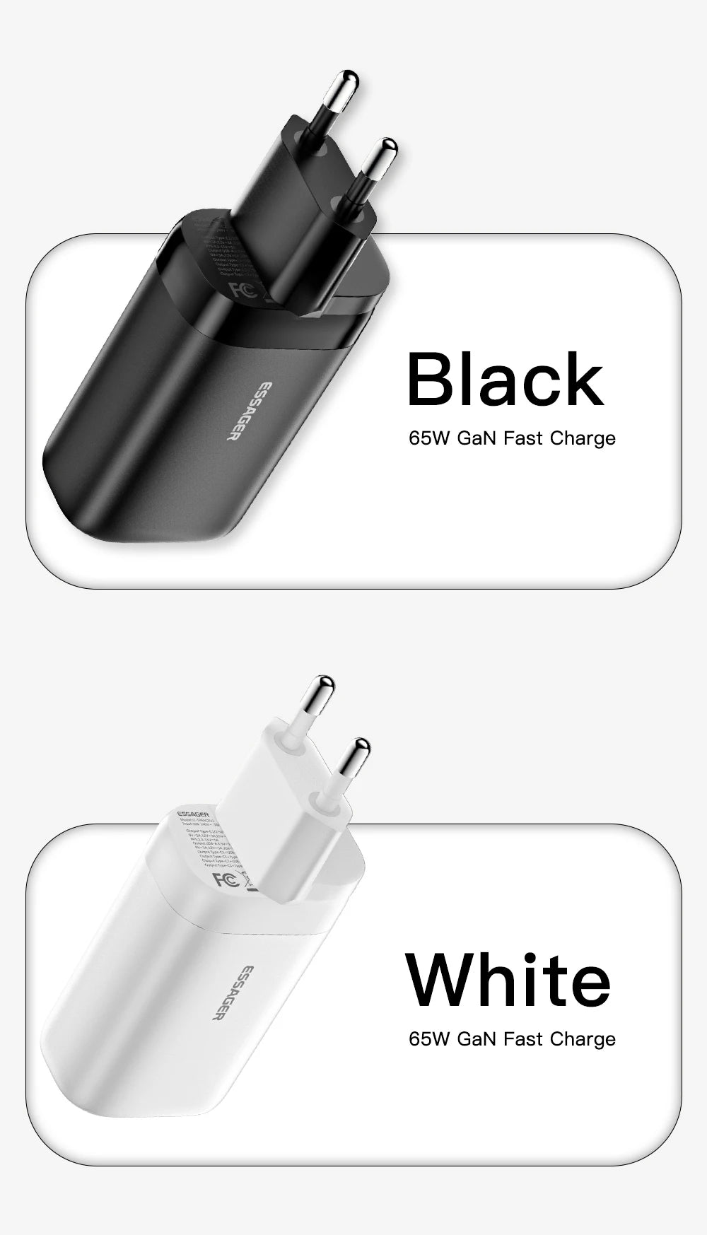 Essager 65W GaN USB Type C Charger For Laptop PPS 45W 25W Fast Charge For Samsung Xiaomi Realme mobile iPhone15 14 13 Pro Phone