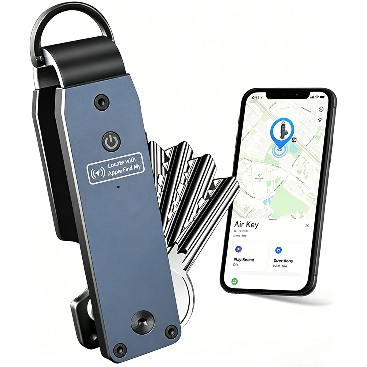 Air Keychain Car Key Chains with GPS Tracker Key Finder Built-in Airtag Chips Works with Apple Find My iOS Only Key Organizer