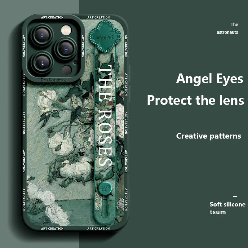 Luxurious Wrist Band Bracket Phone Case Applicable Iphone16 11 12 13 14  15 Pro Max Mini 7 8 Plus Xr Xs Max Anti-fall Silicone S
