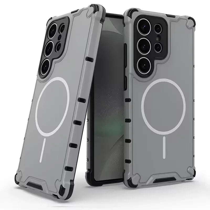 New luxury and cool Magsafe wireless magnetic charging anti drop armor case for Samsung Galaxy S25 S24 S23 Ultra Phone case