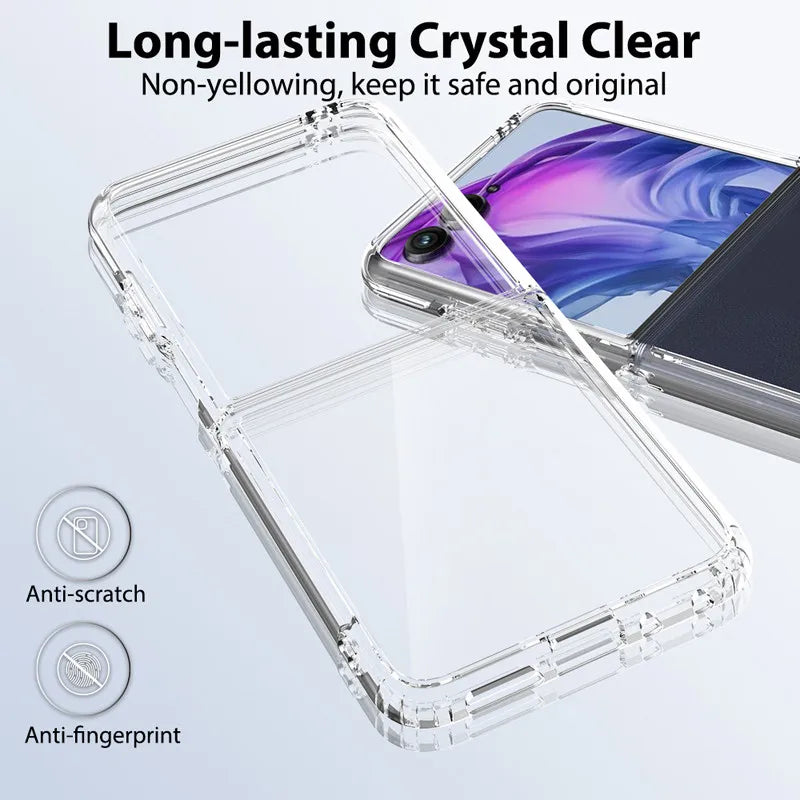 For Motorola Moto Razr 50 60 Ultra, Razr+ 2024 2025 Case ELVEV Anti-drop TPU Hard PC Transparent Phone Cover