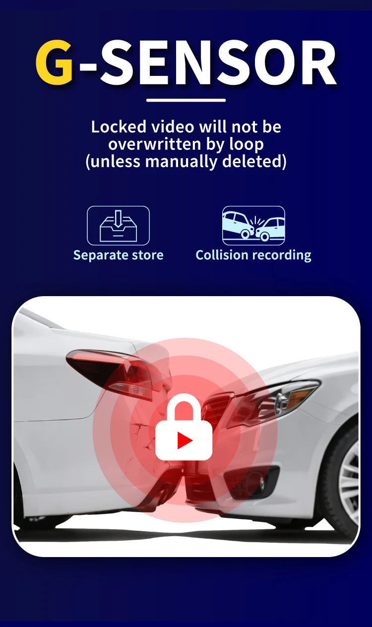 DashCam Car 3Cameras DVR 4Inch Fhd 1080P Auto Video Recorder Three-Lens With Rear View Camera Night Vison Registrator Black Box