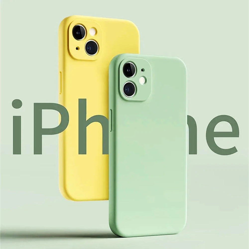 New Yellow iphone Case For Apple iPhone 17 16 15 14 13 12 11 Pro Max 12 13 Mini X XR XS SE 14 15 16 Plus Liquid Silicone Cover