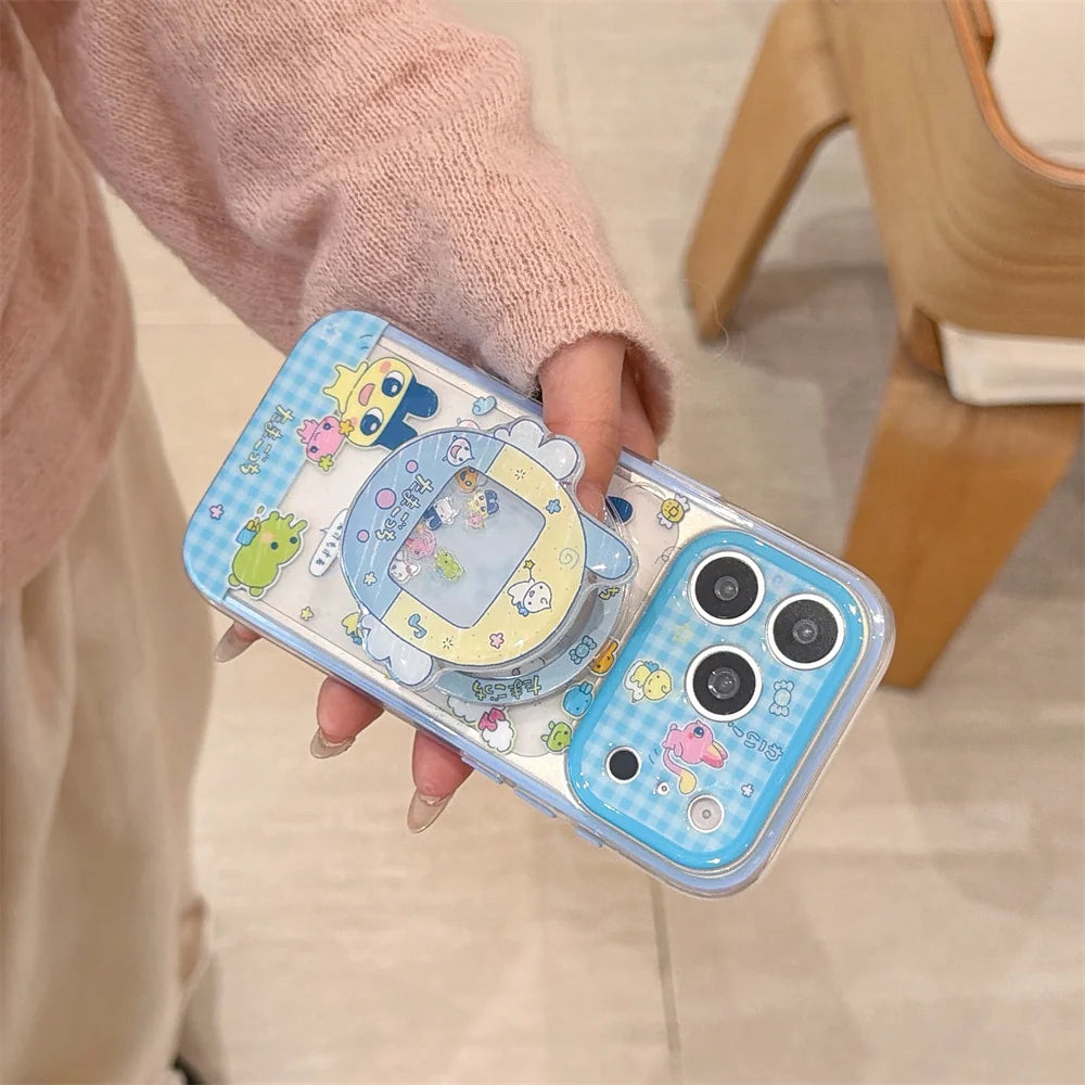 Funny Cartoon Plaid Magnetic Phone case  for iPhone 17 Pro 15 14 13 17 Max 16 Pro Max Cover With Magsafe Rocker Stand Cute Cases