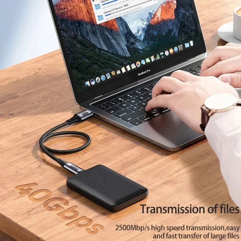USB4.0 40Gbps Data Cable 5A PD 100W Fast Charging USB C to Type C Cable Support 8K@60Hz for Thunderbolt MacBook Pro Cable