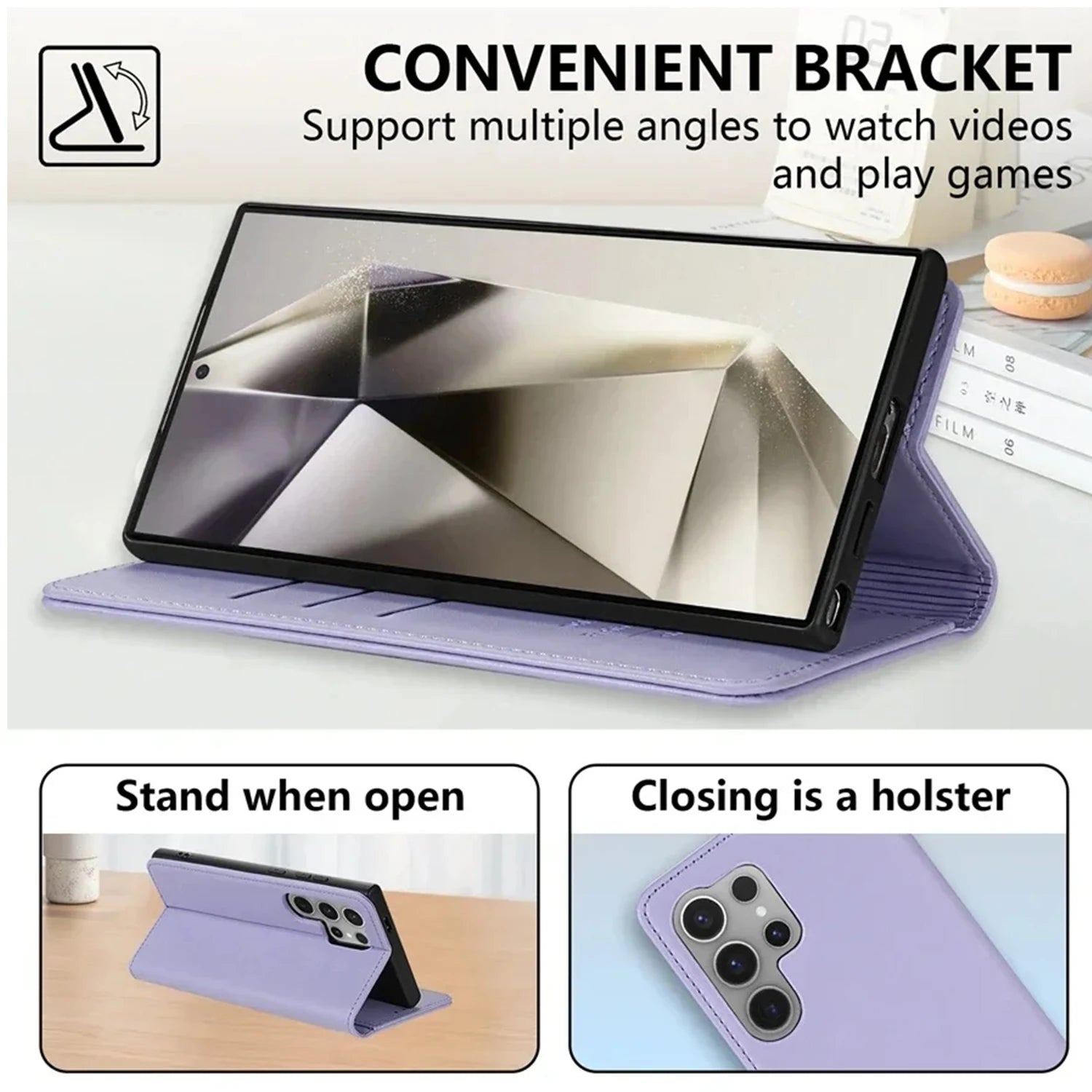 Wallet Skin Magnetic Slot Flip Leather Phone Case For Samsung Galaxy S25 Ultra S24 FE S23 S22 S21 S20 S10 Plus A16 A35 A55