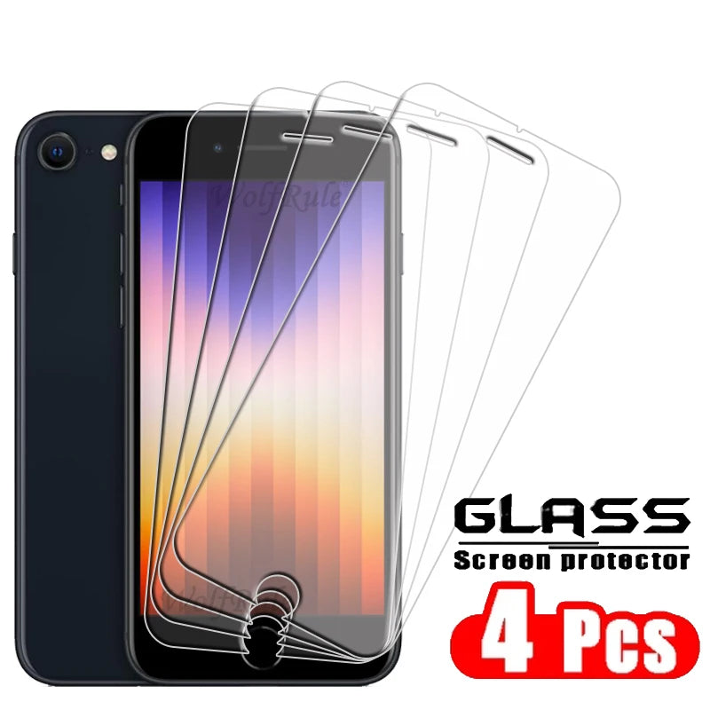 1/2/3/4Pcs For iPhone SE 2022 Glass iPhone SE 2022 2020 7 8 Plus Tempered Glass Transparent Clear 9H Screen Protector iPhone SE