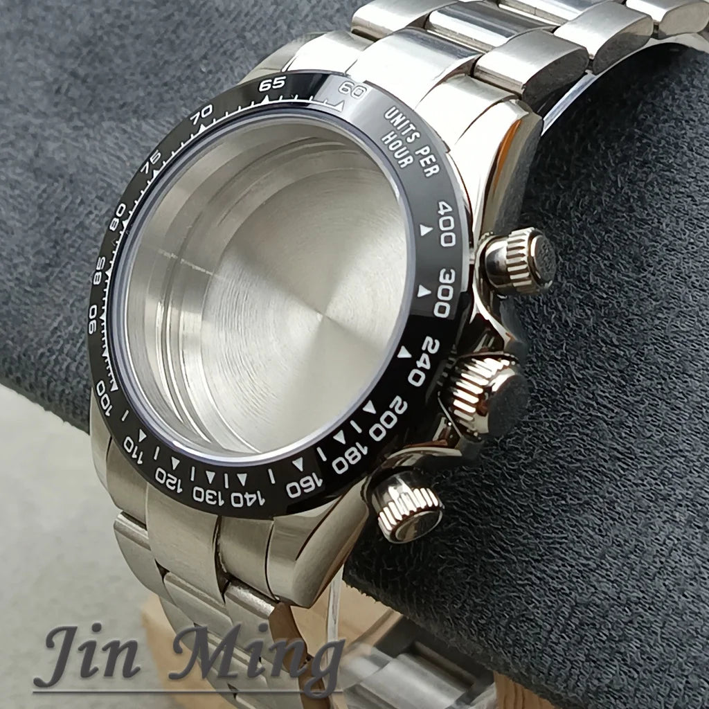 High Quality 40mm Suitable For VK63 VK63A Movement Sapphire Crystal Watch Accessories 904L Stainless Steel Waterproof WatchStrap
