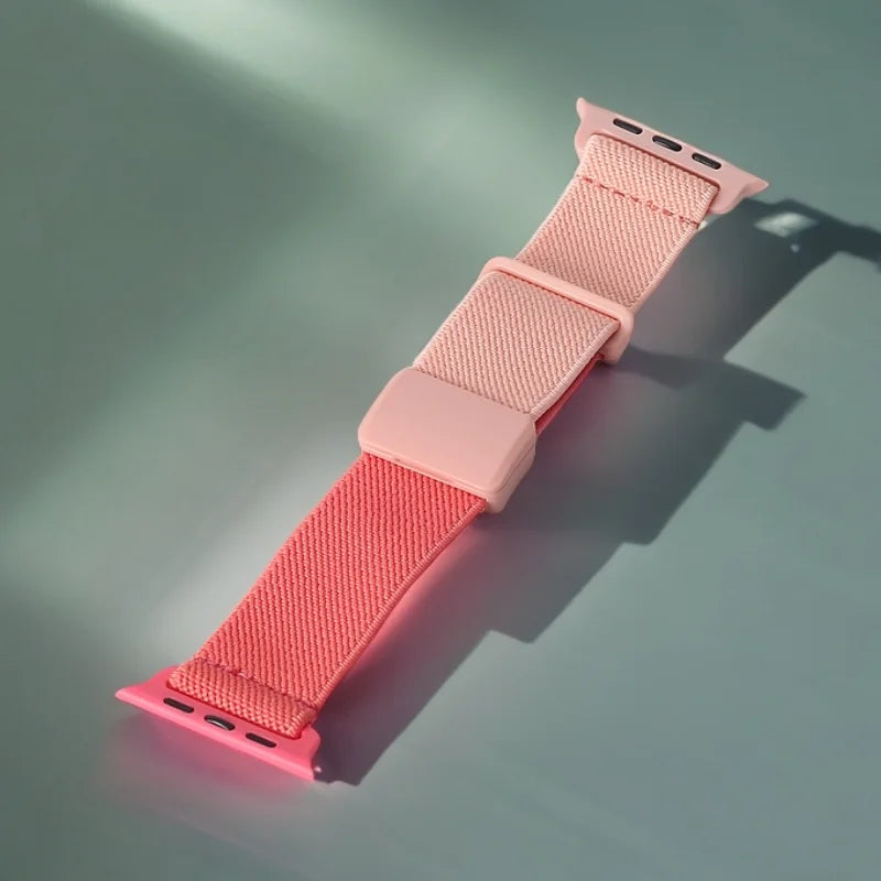 Nylon Elastic Loop For Kids Apple Watch Bands 38/40/41mm 42/44/45mm for Girls Boys Magentic Strap For Apple Watch Series9 8 7 6