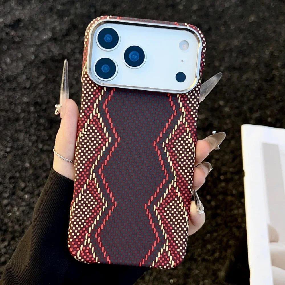 Luxury Slim Carbon Fibre Texture Magnetic Charging Case For iPhone 17 Air 16 Plus 15 14 13 Pro Max For Magsafe Protect PC Cover