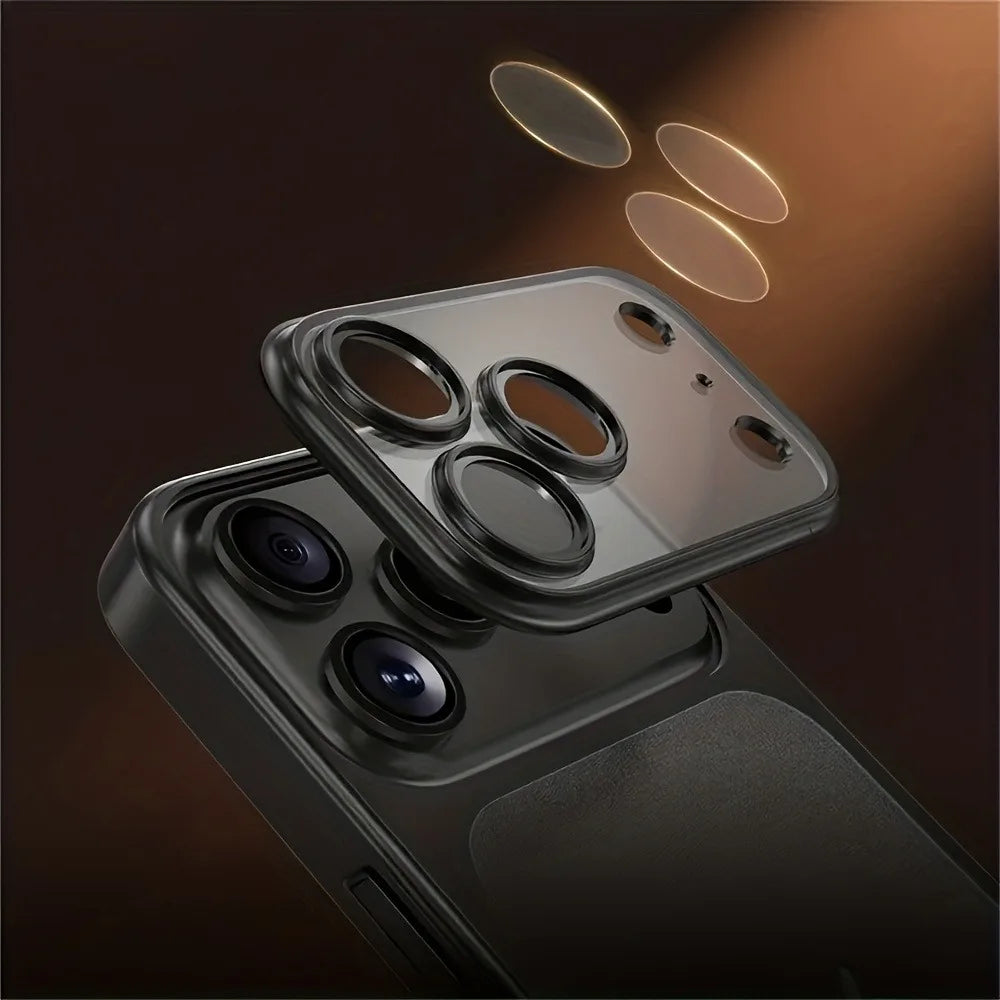 Luxury Plating Matte Hard PC Phone Case for iPhone 17 Air 16 15 14 13 ProMax Camera Lens Film Protector Frosted Shockproof Cover