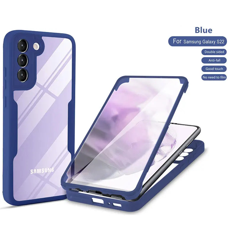 360° Full Cover Case for Samsung Galaxy S24 S25 Ultra S22 S23 S21 Plus Fe A54 A34 A24 A14 A53 A33 A23 A13 Shockproof Soft Cover