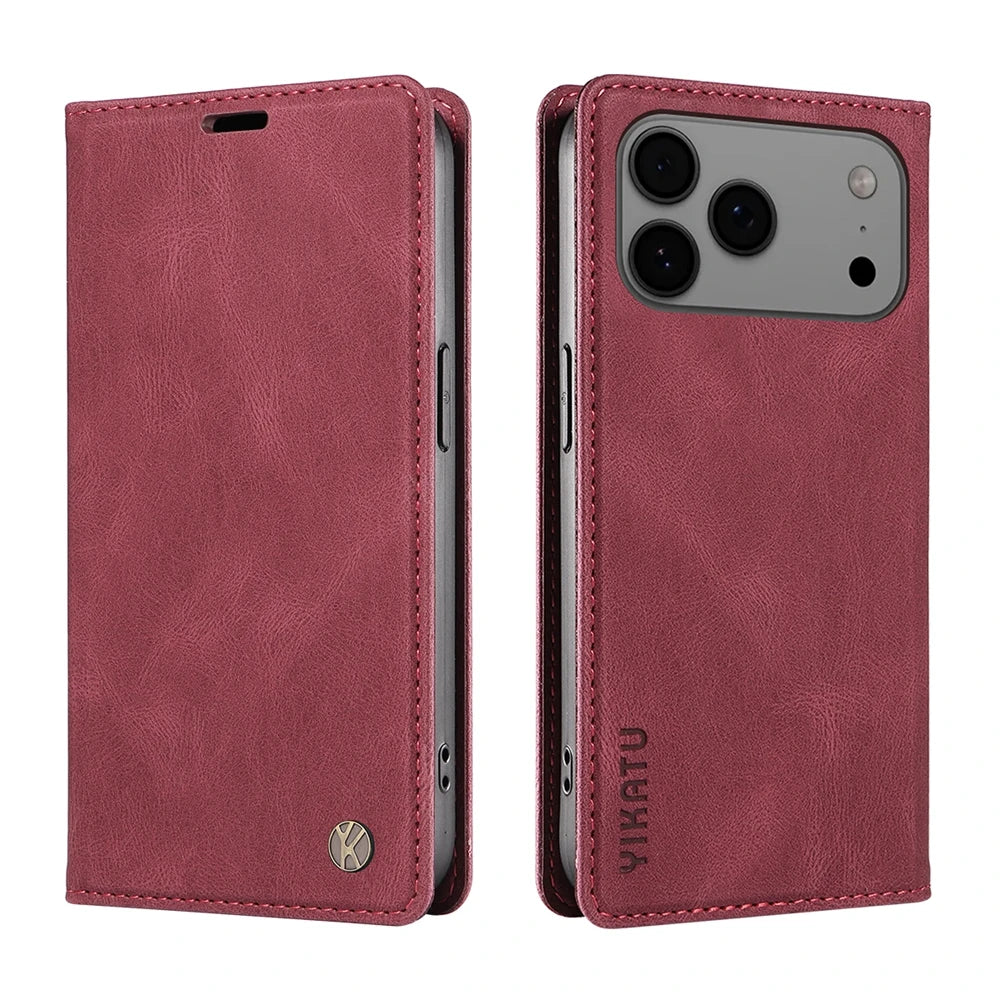 Magnetic Leather Flip Case For Apple Iphone 18 17 17E 17Air Pro Max Promax 18Promax 17Promax 18Pro 17Pro Wallet Card Slots Cover