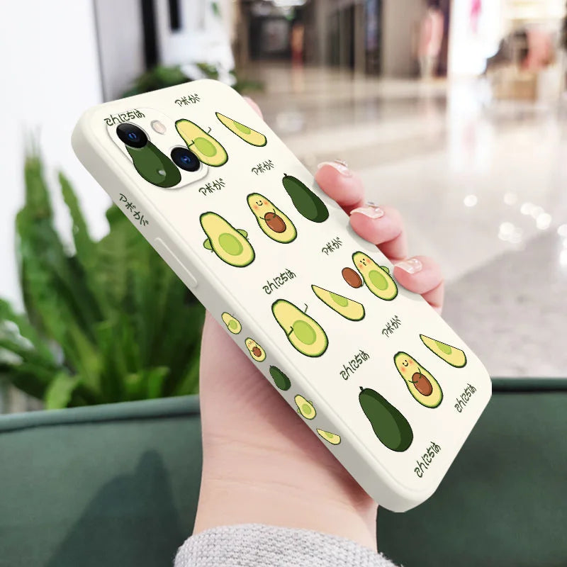 Avocado Family Phone Case For iPhone 17 Air 16 16E 15 14 13 12 11 Pro Max Mini X XR XS MAX 7 Plus 6 6S Plus Cover