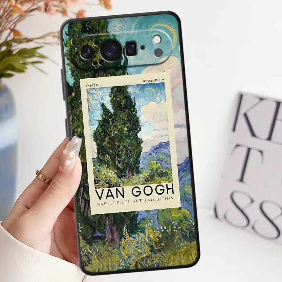 Phone Case for Google Pixel 10 9 Pro XL 6 7 8 Pro 9a 8a 6a 7a Soft Shell Van Gogh Art
