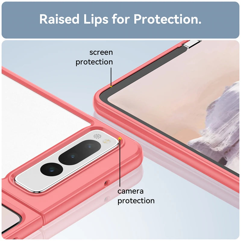 For Google Pixel Fold Case Luxury Silicone Clear Bumper For Pixel Fold Capa TPU Shockproof Case For Google Pixel Fold Cover