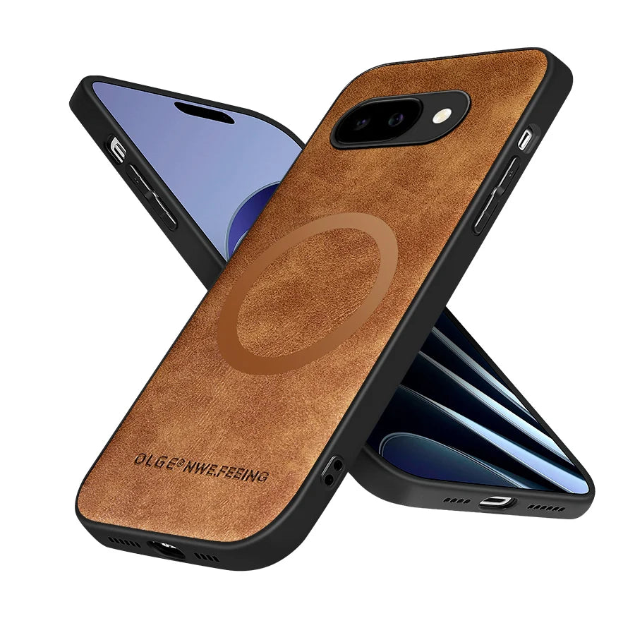 For Magsafe Leather Phone Cases for Google Pixel 7 7A 8 8A 9 9A 10 10A 11 Pro XL Magnetic Wireless Charging Protective Cover