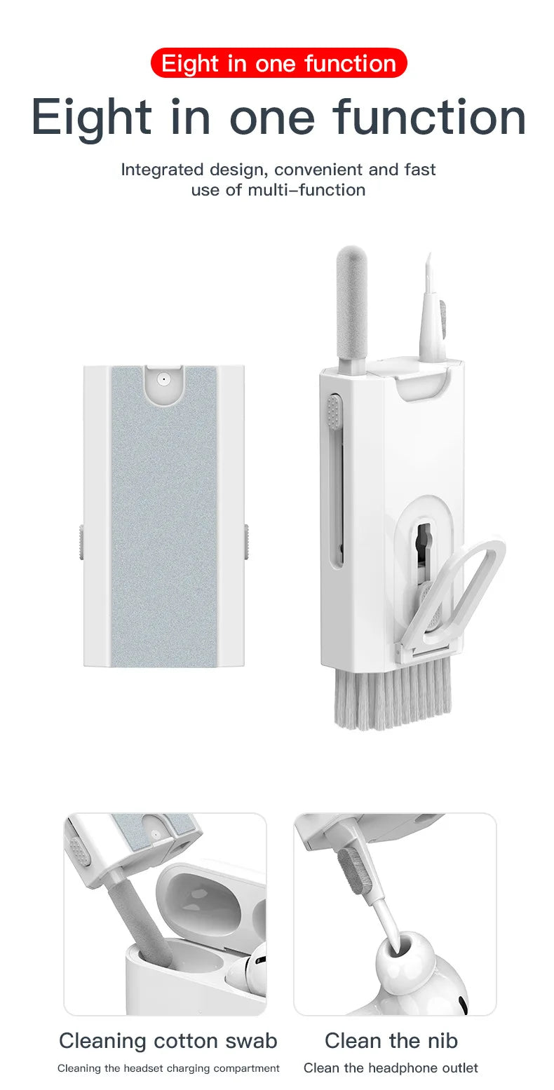 Multi-function Phone Tablet Keyboard Cleaning Kit for iPhone and AirPod headphone Brush Keyremover screen cleaner