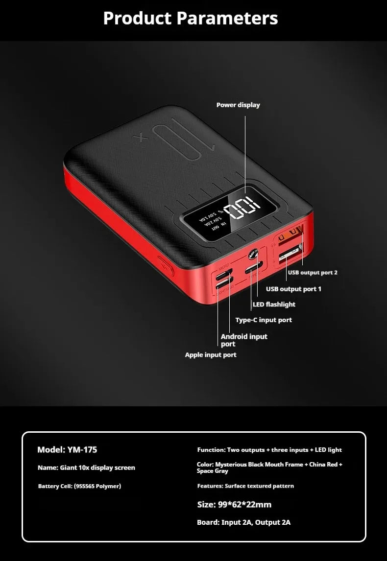 Power BankSuper Fast Charging 40000mah Ultralarge Capacity For Mobile Power External Battery For Iphone Xiaomi Samsung