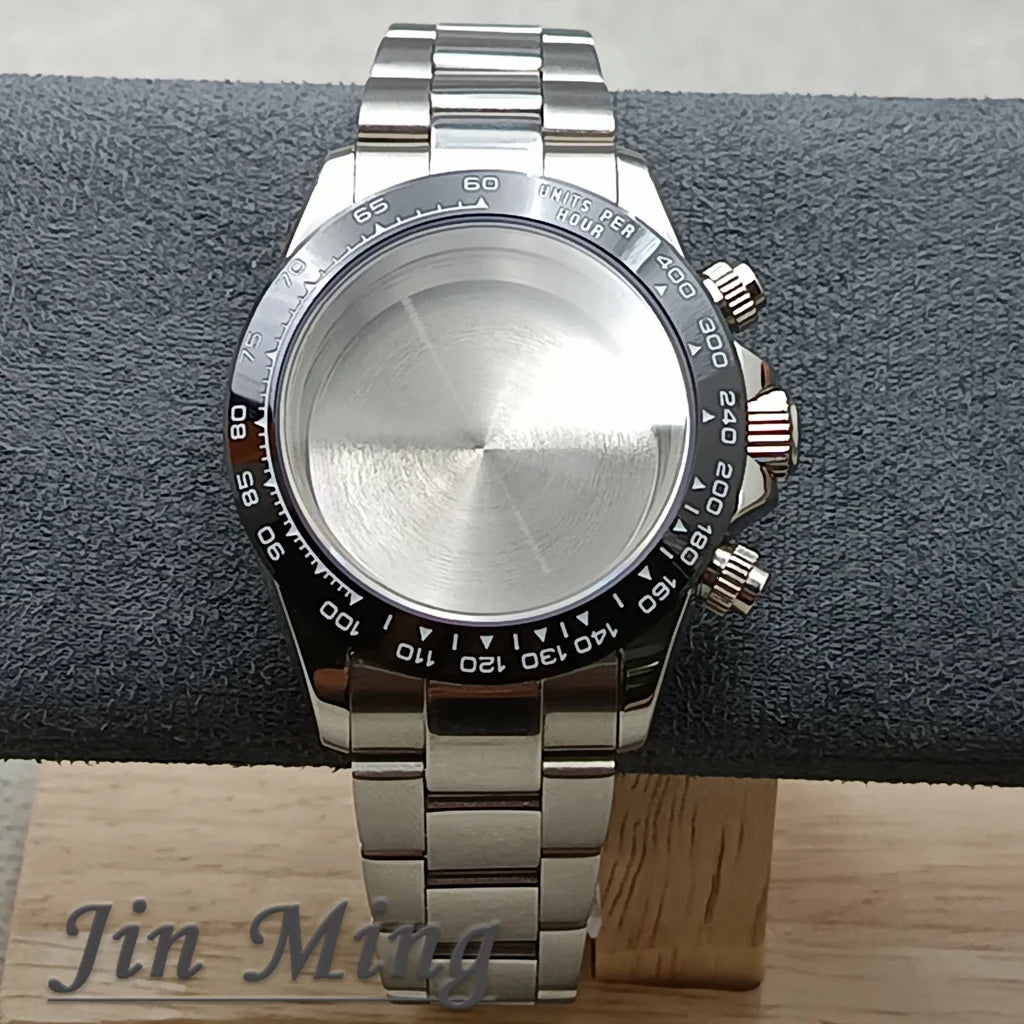 High Quality 40mm Suitable For VK63 VK63A Movement Sapphire Crystal Watch Accessories 904L Stainless Steel Waterproof WatchStrap