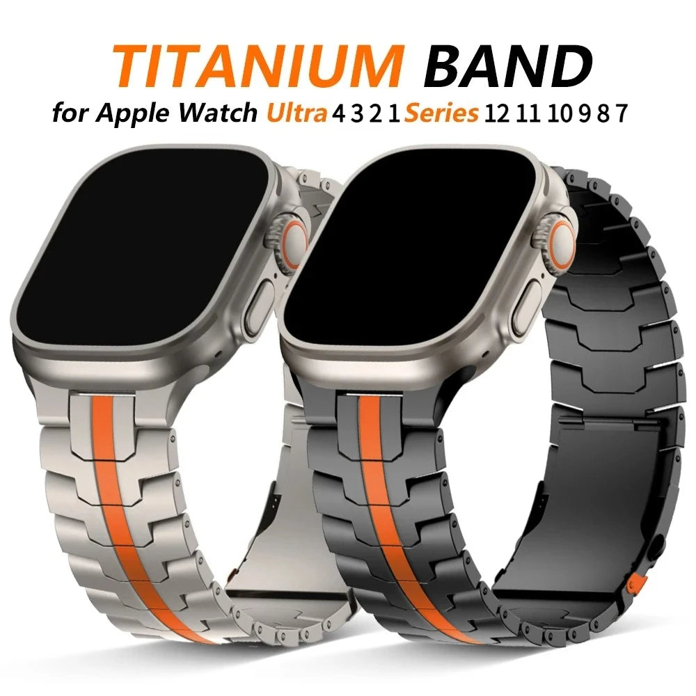 Titanium Band for Apple Watch Ultra 4 3 2 1 49mm Series 12 11 10 46mm Bracelet Metal Strap for Iwatch 9 8 7 6 5 4 SE3 44mm 45mm
