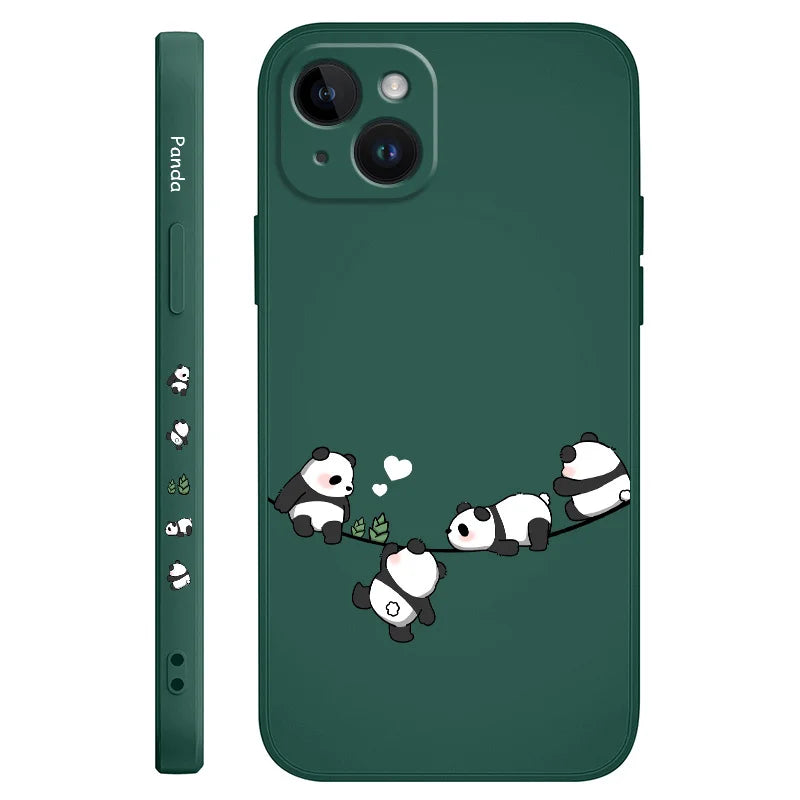 Baby Panda Phone Case For iPhone 17 17 Air 16 15 14 13 12 11 X XR XS Plus Pro Max Mini Silicone Cover
