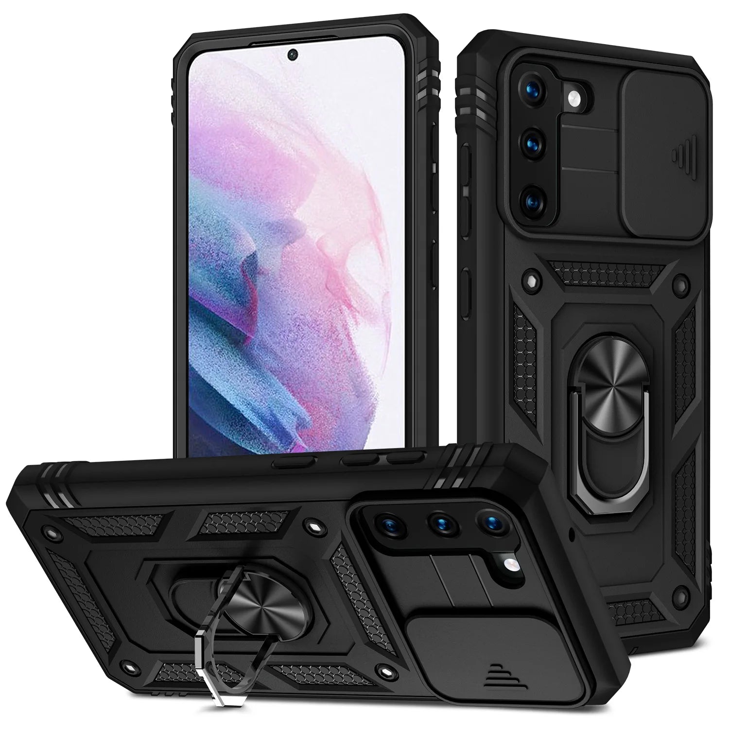 Case For Samsung S22 S21 S20 FE  Ultra Plus A53 A33 A22 A52S A52 A32 5G Heavy Duty with Camera 360 Degree Kickstand Cover