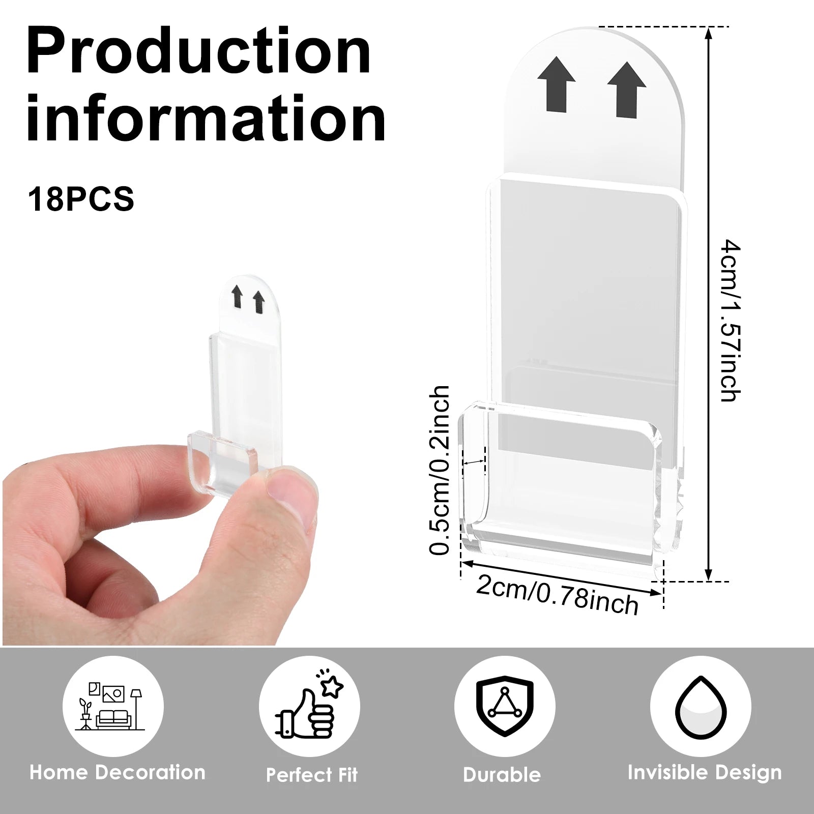 18Pcs Records Holder Acrylic Wall Mount Self Adhesive Album Disc Show Rack Clear Vinyl Display No Drill Storage Floating Shelf