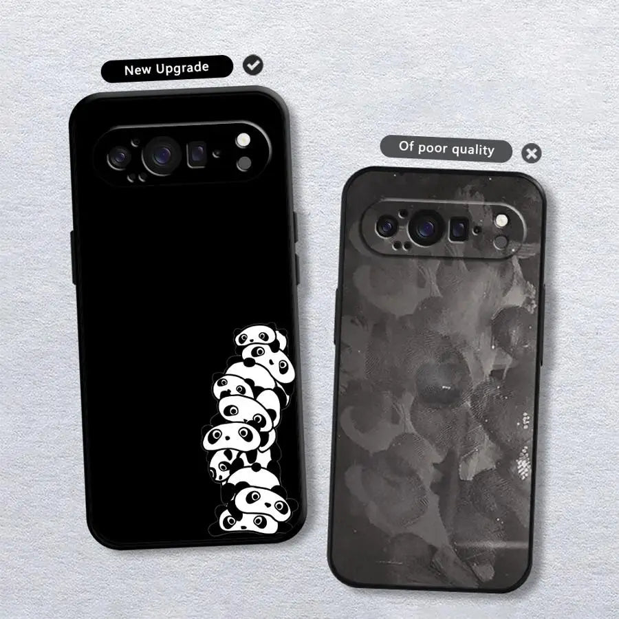 Funda Phone Cover Case for Google Pixel 10A 6a 7a 6 7 8 Pro 8a 9a 10 9 Pro XL Black White Panda