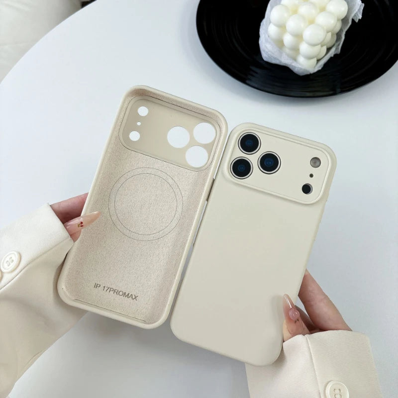Magnetic Original Liquid Silicone Phone Case For iPhone 17 16 15 14 13 Pro Max 17Pro Air For Magsafe Wireless Cases Soft Cover