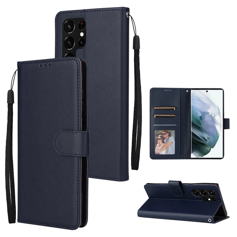Wallet Magnetic Flip Card Stand Leather Case For Samsung Galaxy S23 Ultra S22 Plus S21 FE S20 A12 A13 A14 A34 A51 A52 A53 A54