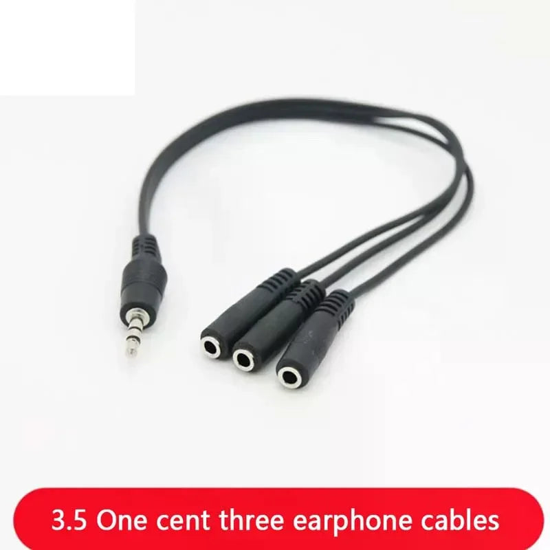 3.5mm 3 3.5mm 1 3 Adapter Way Port Aux Multi Headphone Earphone Audio Splitter Jack Hub Splitter Audio Cable Male to Female