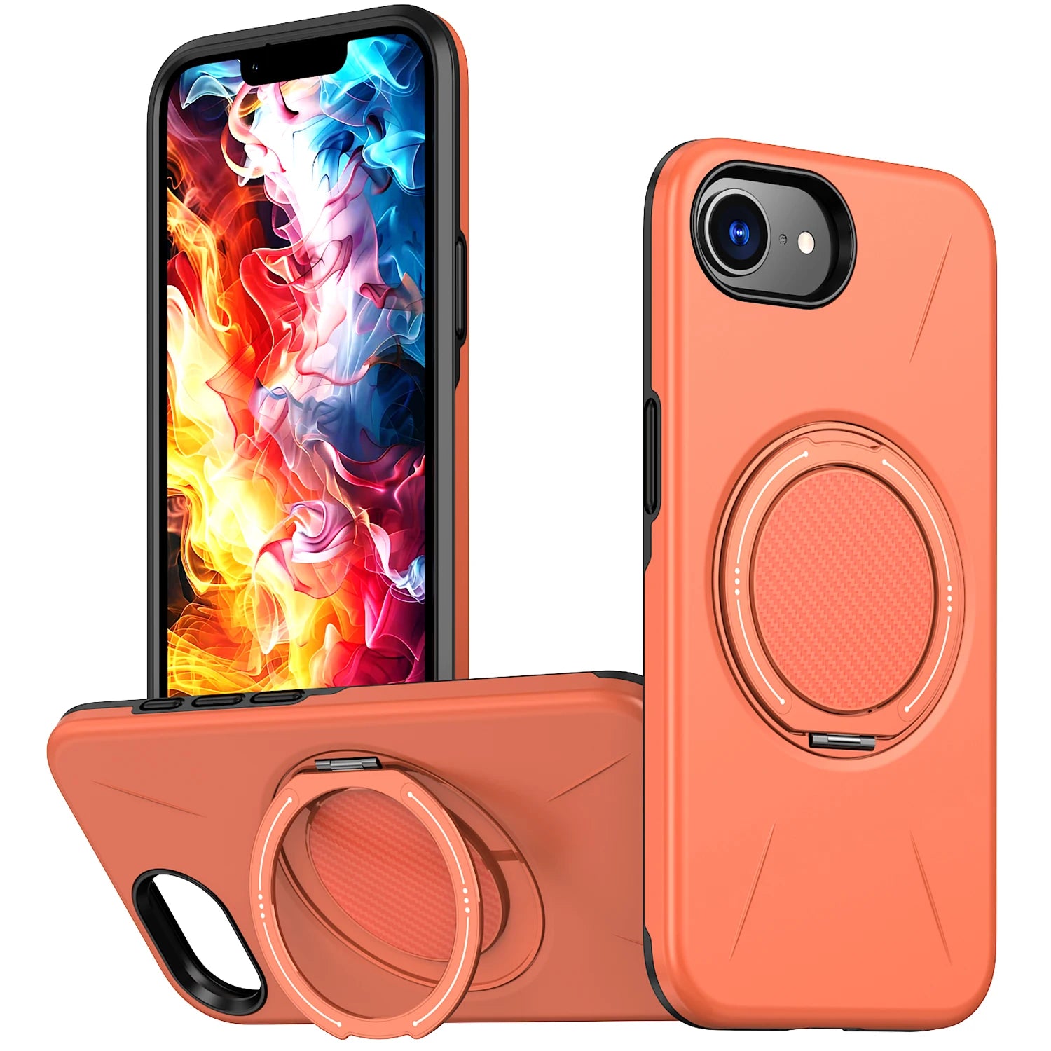 360° Rotating Magnetic Stand Holder Phone Case for iPhone 17E 16E Magsafe Shockproof Bracket Covers Funda