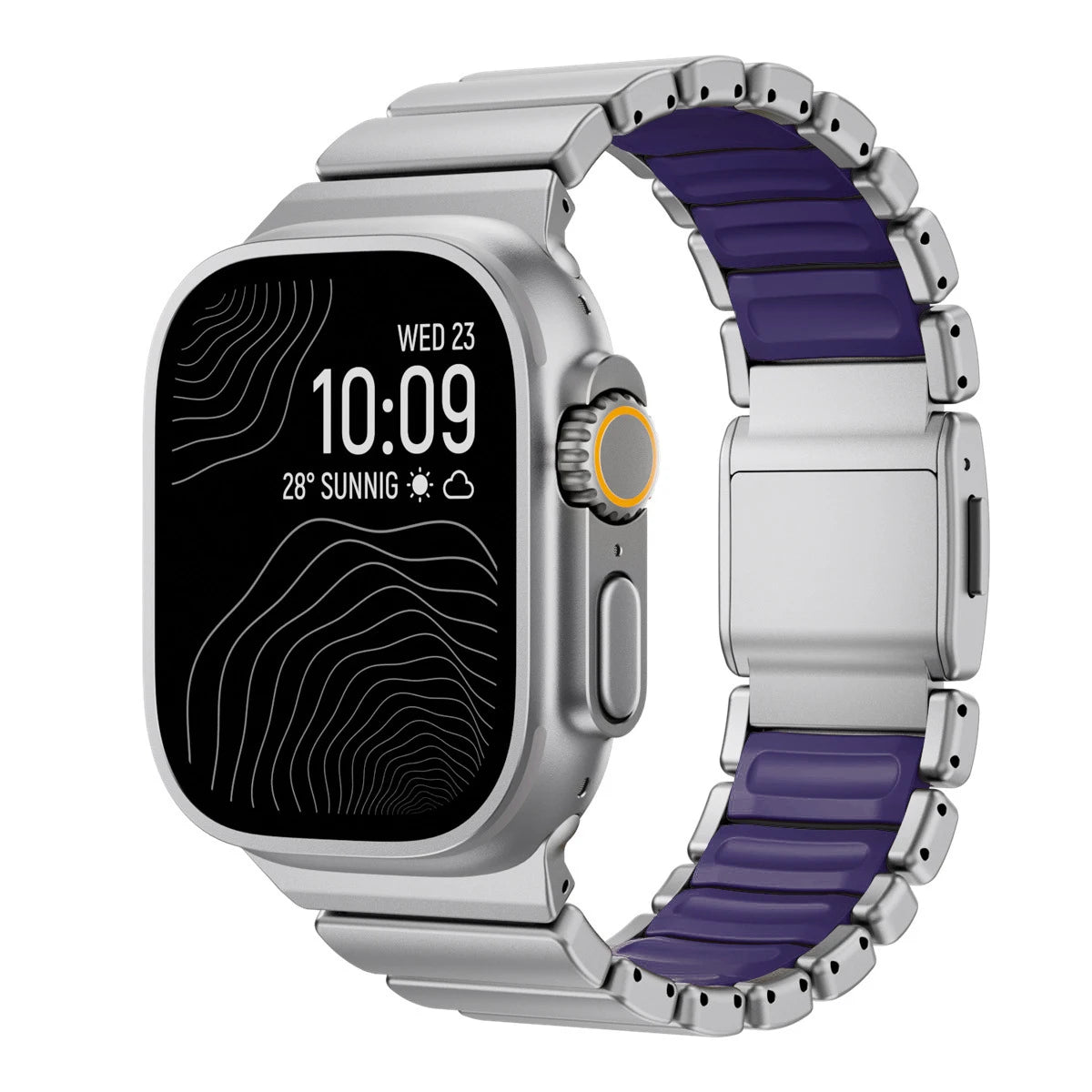 Titanium Silicone Magnetic Strap for Apple Watch Ultra 4/3/2 49mm Series 12/11/10 46mm Metal Band for Iwatch 9 8 7 45mm SE3 44mm