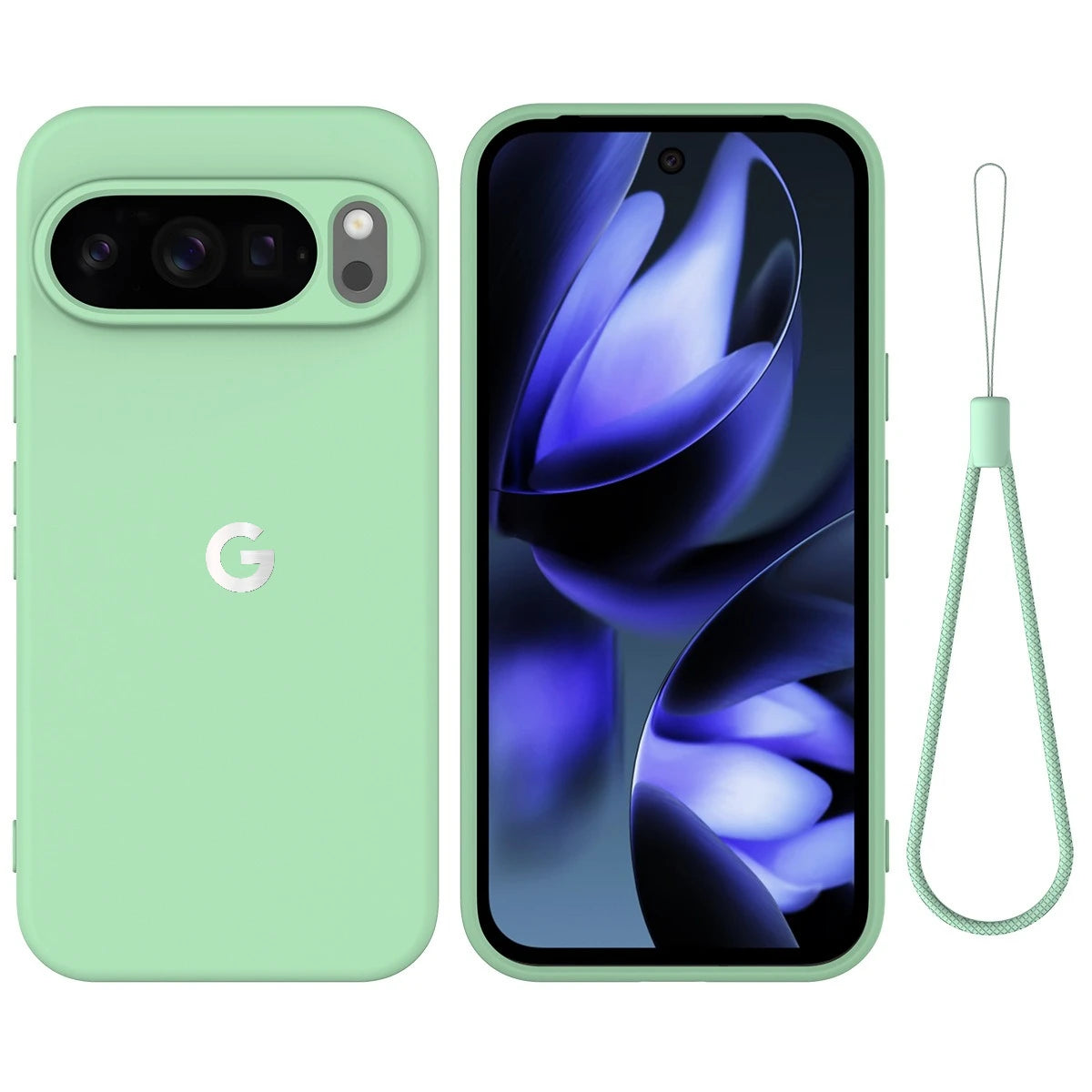 Fashion Liquid Silicone Case For Google Pixel 11 10 9 8 Pro XL 10a 9a 8a Shockproof Soft TPU Protection Cover With Lanyard Strap
