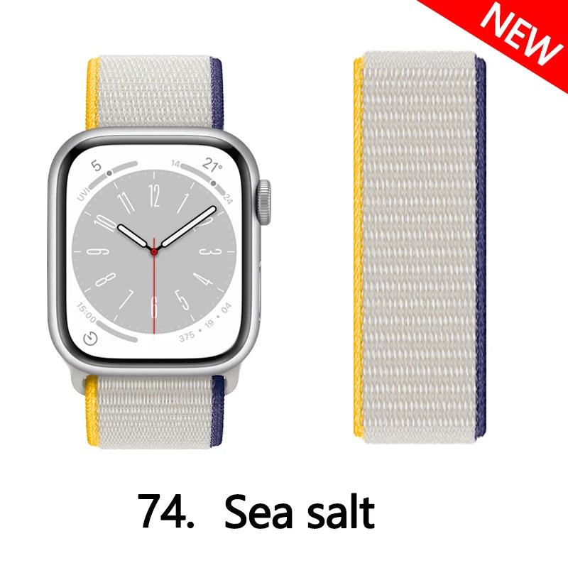 Nylon loop Correa For Apple Watch Bands 45mm 44mm 46mm 40mm 49mm 41mm 42mm Bracelet iWatch Series 12 11 Se 7 8 9 10 ultra 3 4