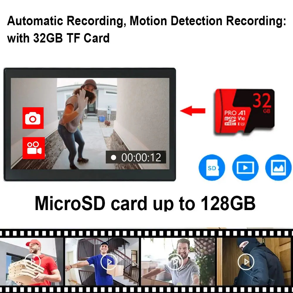 1080P Tuya Smart Doorbell Camera Home Video Intercom 5G Wifi 2 Wires 7/10 Inch Wireless Video Doorphone System 5-in-1 NFC Unlock