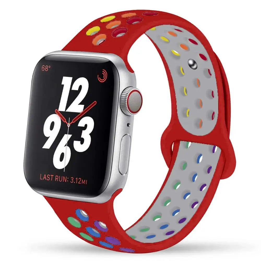 Sport Strap For Apple Watch band 44mm 40mm 49mm 45mm 41mm 42mm Breathable bracelet correa iWatch Series Ultra 4 12 11 10 9 8 SE